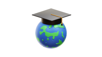 a graduation cap on a globe with a graduation cap png