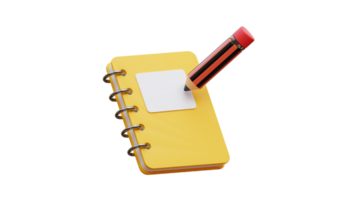 a yellow notebook with a pen on top of it png