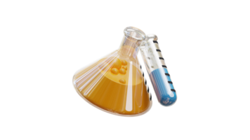 a beaker with a liquid inside on a transparent background png