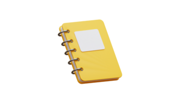 amarillo cuaderno con un blanco página en un transparente antecedentes png