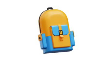 a backpack with a blue and orange color png