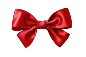 AI generated Red bow and festive ribbon isolated on transparent background png