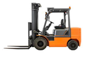 AI generated Forklift for working in warehouse isolated on transparent background png