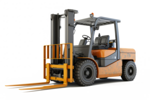 AI generated Forklift for working in warehouse isolated on transparent background png