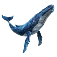 AI generated Blue Whale isolated on transparent background png