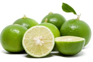 Green lime on white background photo