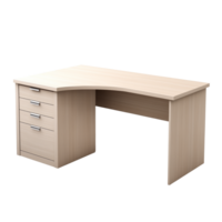 AI generated Corner Swivel Desk. Scandinavian modern minimalist style. Transparent background, isolated image. png