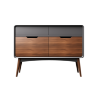 AI generated Console Cabinet. Scandinavian modern minimalist style. Transparent background, isolated image. png