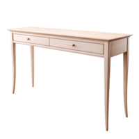 AI generated Console Table with Drawers. Scandinavian modern minimalist style. Transparent background, isolated image. png