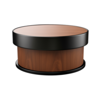 AI generated Drum coffee table. Scandinavian modern minimalist style. Transparent background, isolated image. png