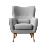 AI generated Armchair. Scandinavian modern minimalist style. Transparent background, isolated image. png