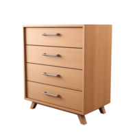 AI generated Chest of Drawers. Scandinavian modern minimalist style. Transparent background, isolated image. png