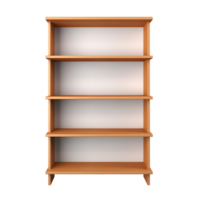 AI generated Bookshelf. Scandinavian modern minimalist style. Transparent background, isolated image. png