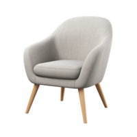 AI generated Accent Chair. Scandinavian modern minimalist style. Transparent background, isolated image. png