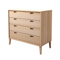 AI generated Chest of Drawers. Scandinavian modern minimalist style. Transparent background, isolated image. png