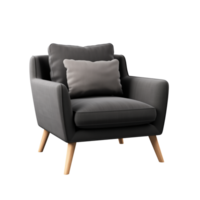 AI generated Armchair. Scandinavian modern minimalist style. Transparent background, isolated image. png