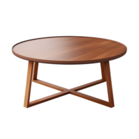 AI generated Coffee Table. Scandinavian modern minimalist style. Transparent background, isolated image. png