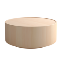 AI generated Drum coffee table. Scandinavian modern minimalist style. Transparent background, isolated image. png