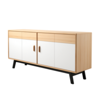 AI generated Credenza. Scandinavian modern minimalist style. Transparent background, isolated image. png