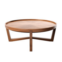 AI generated Coffee Table. Scandinavian modern minimalist style. Transparent background, isolated image. png