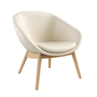 ai généré coquille d'oeuf blanc chaise. scandinave moderne minimaliste style. transparent arrière-plan, isolé image. png