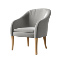 AI generated Accent Chair. Scandinavian modern minimalist style. Transparent background, isolated image. png