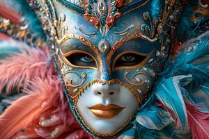 AI generated traditional carnival mask photo