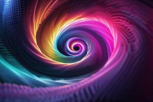 AI generated neon effect spiral photo