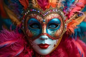 AI generated traditional carnival mask photo
