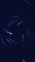 Vertical video - abstract dark blue metallic fractal spiral motion background animation. This modern dark minimalist technology background is full HD and a seamless loop.