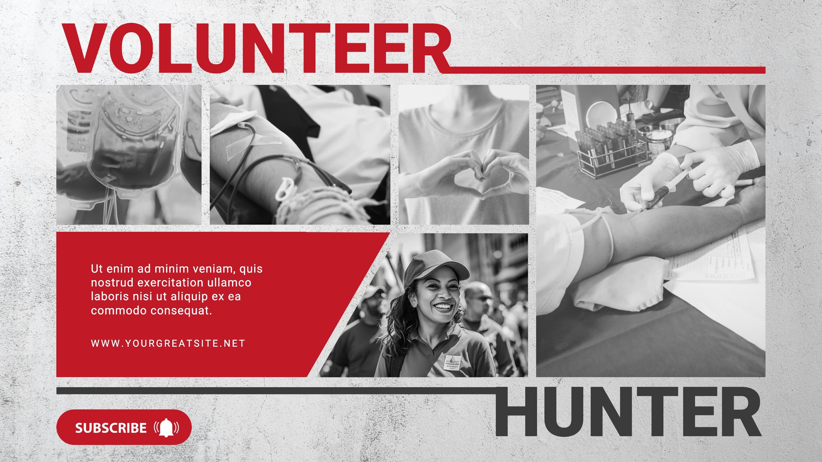 Volunteer Hunter for Blood Donation Youtube Banner