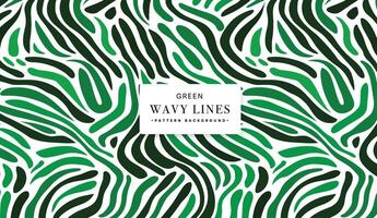 Green abstract wavy lines pattern vector