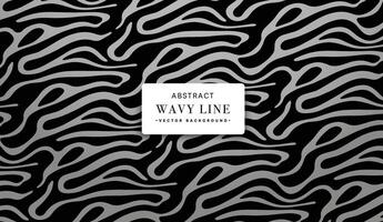 Abstract Wavy Line pattern in Black and White or Zebra skin pattern background vector