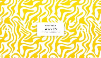 Abstract wavy pattern background in yellow and white vector