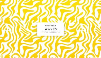 Abstract wavy pattern background in yellow and white vector