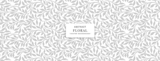 Light gray floral nature pattern background or seamless leaf pattern vector