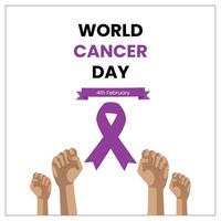 world cancer day flat vector template, cancer awareness post