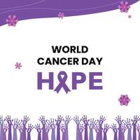 world cancer day hope vector background, social media post