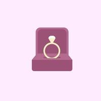 Simple Wedding Ring Illustration Vector Design