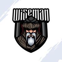 Logo Mascot of a Wise Old Man with a Graying Beard and Mustache vector