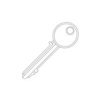 Simple key outline. Key icon. Vector illustration.