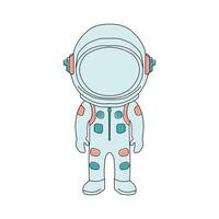 Cute astronaut outline vector isolated on white background. Vector illustration.