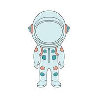 Cute astronaut outline vector isolated on white background. Vector illustration.