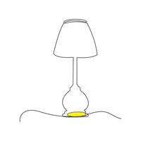 Table lamp line art flat design vector isolated on white background.