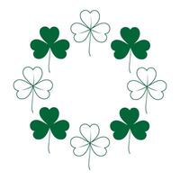 Abstract shamrock frame with top and bottom border in trendy green. Concept for St. Patrick greeting vector