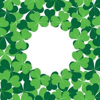 Abstract shamrocks frame border with copy space inside. Design concept for St. Patrick greetings vector