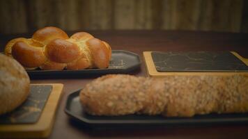 Baked Pastry Breads Loaf Food Nutrition Products Displayed video