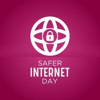 Safer Internet Day, February 6. Online and cyber security awareness vector template for banner, card, poster and background design. Vector illustration.