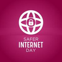 Safer Internet Day, February 6. Online and cyber security awareness vector template for banner, card, poster and background design. Vector illustration.