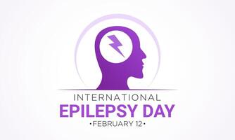 internacional epilepsia día es observado cada año en febrero 12 vector ilustración en el tema de internacional epilepsia día. modelo para bandera, saludo tarjeta, póster con antecedentes.